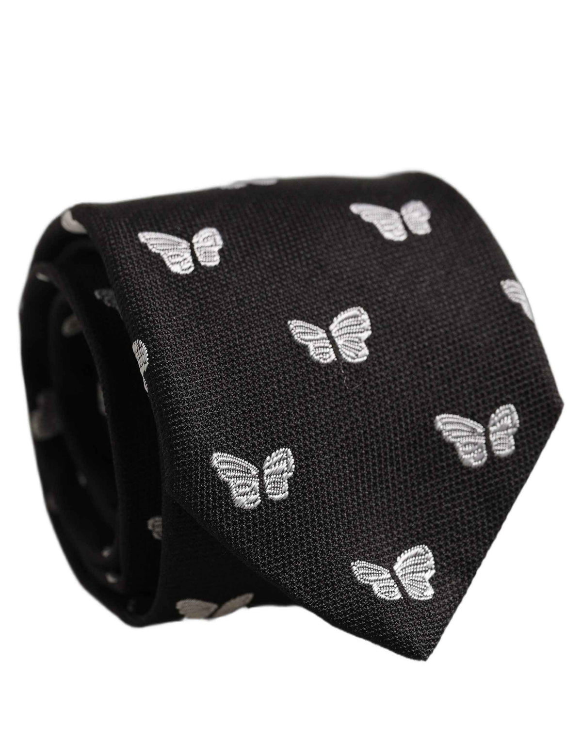 Dolce & Gabbana Men Black Silk Butterfly Adjustable Tied Necktie Tie