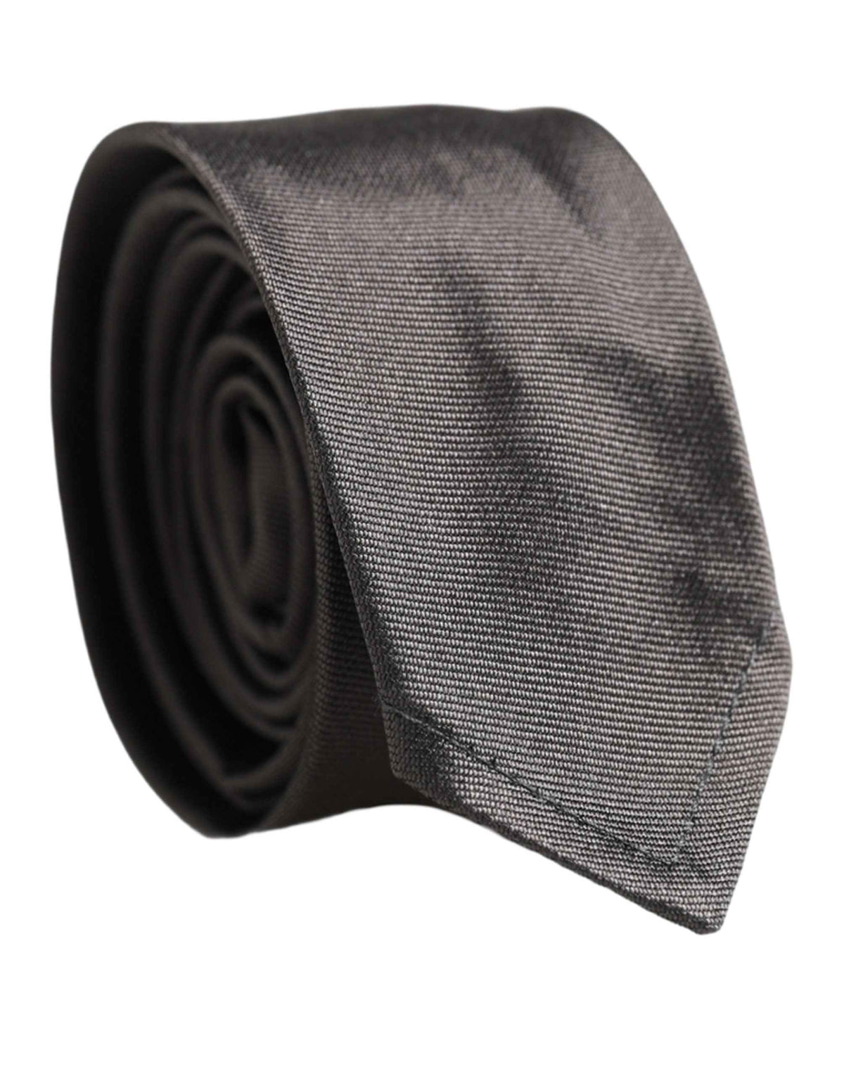 Dolce & Gabbana Black Woven 100% Silk Adjustable Necktie Accessory Tie