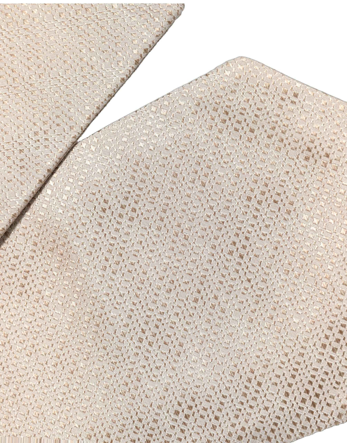 Dolce & Gabbana Beige Silk Textured Knit Adjustable Tied Men Necktie Tie