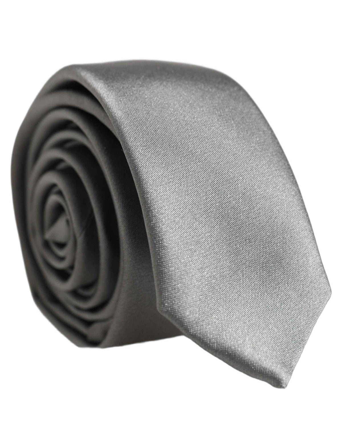 Dolce & Gabbana Gray Satin 100% Silk Adjustable Tied Men Necktie Tie