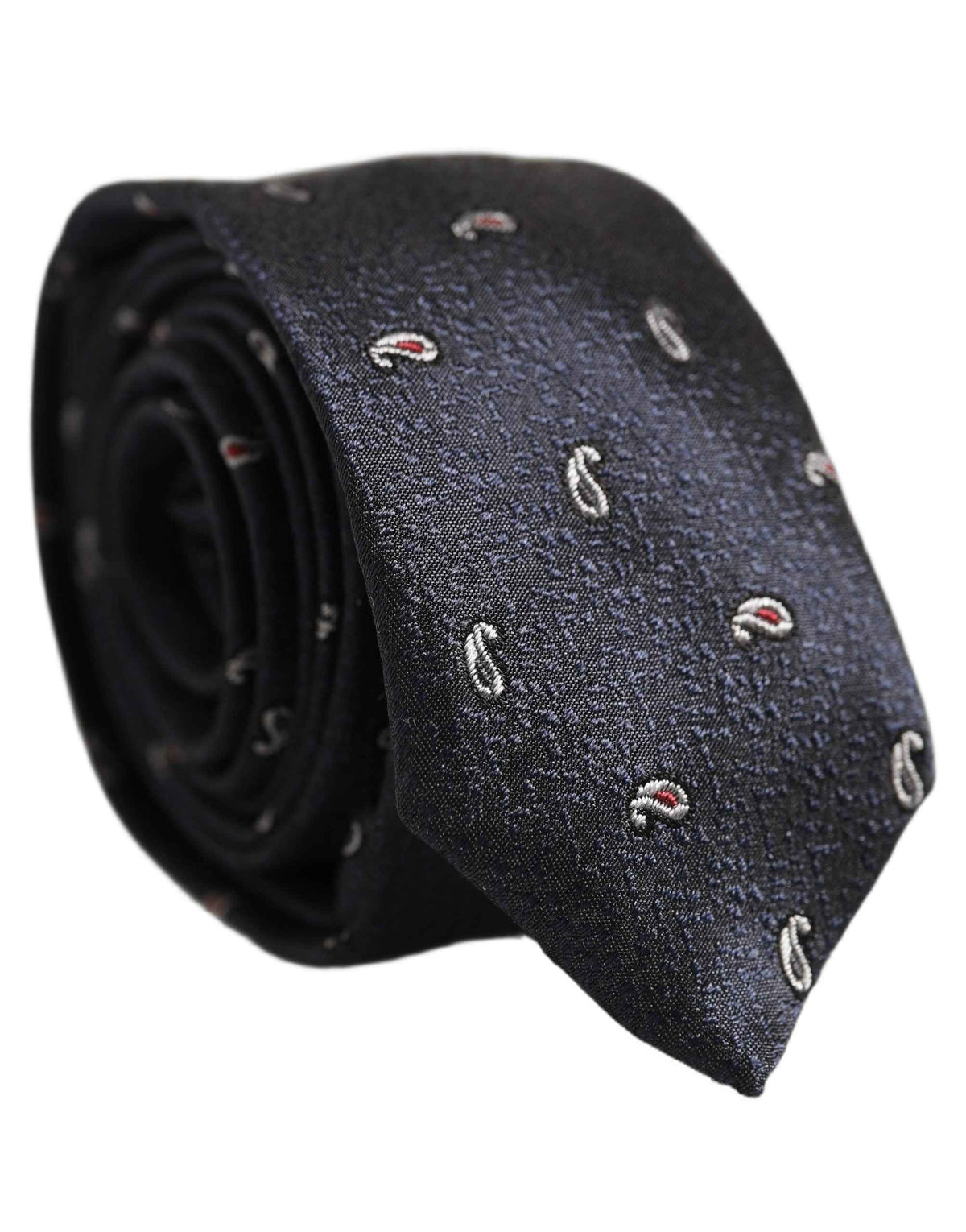Dolce & Gabbana Dark Blue Silk Paisley Adjustable Tied Men Necktie Tie