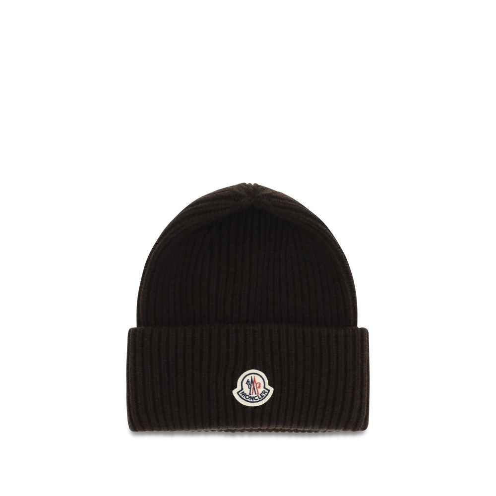 Moncler Brown Wool Oves Aries Beanie