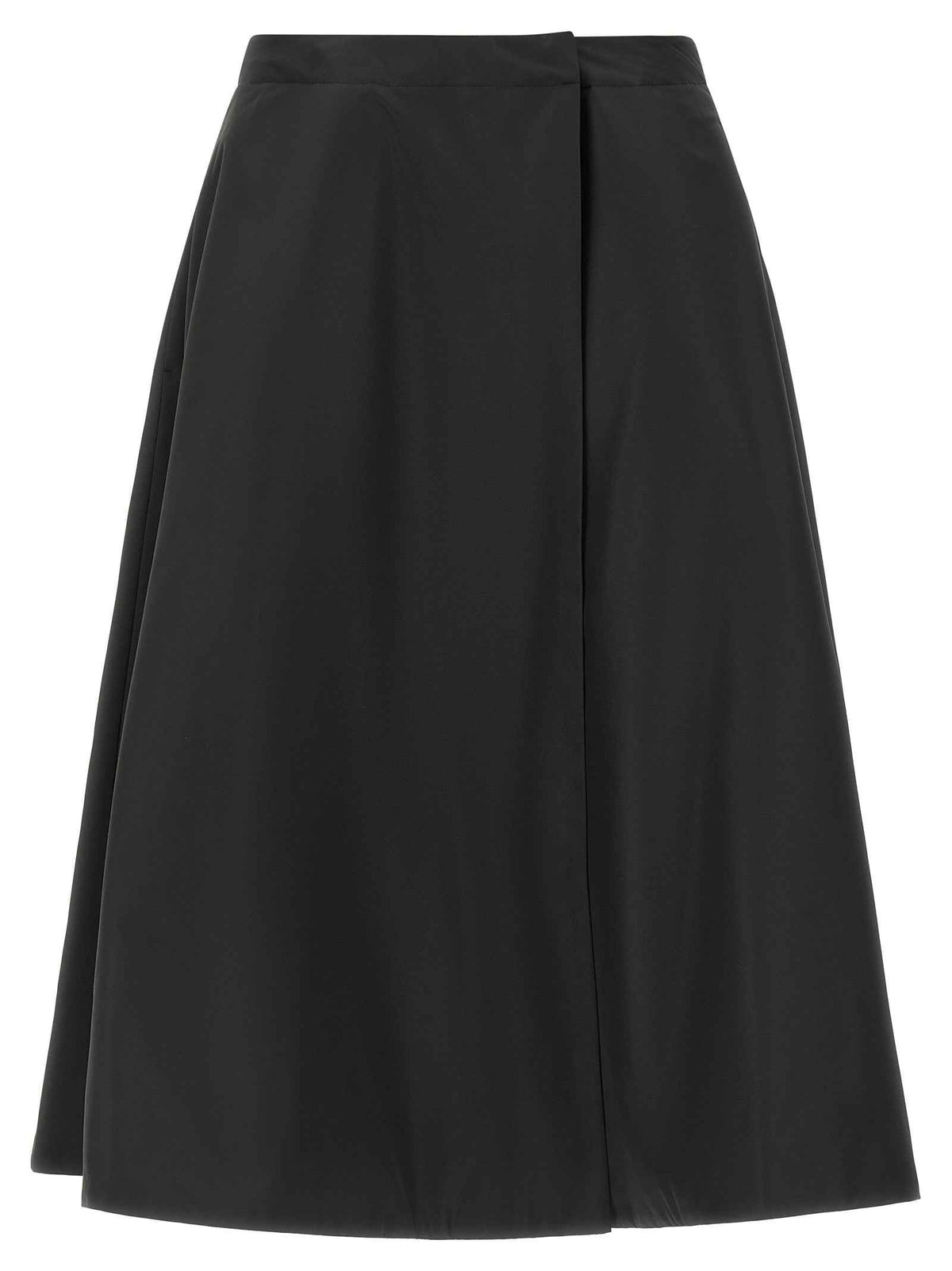 Moncler Black Polyester Midi Skirt