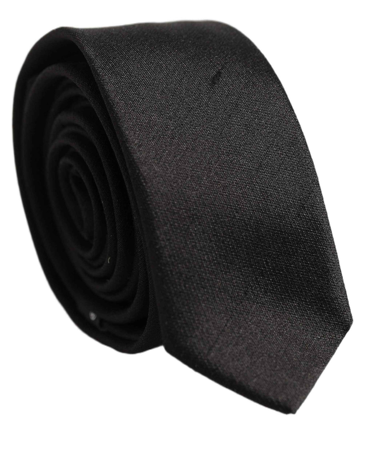 Dolce & Gabbana Black Satin Textured Adjustable Necktie Men Accessory Tie