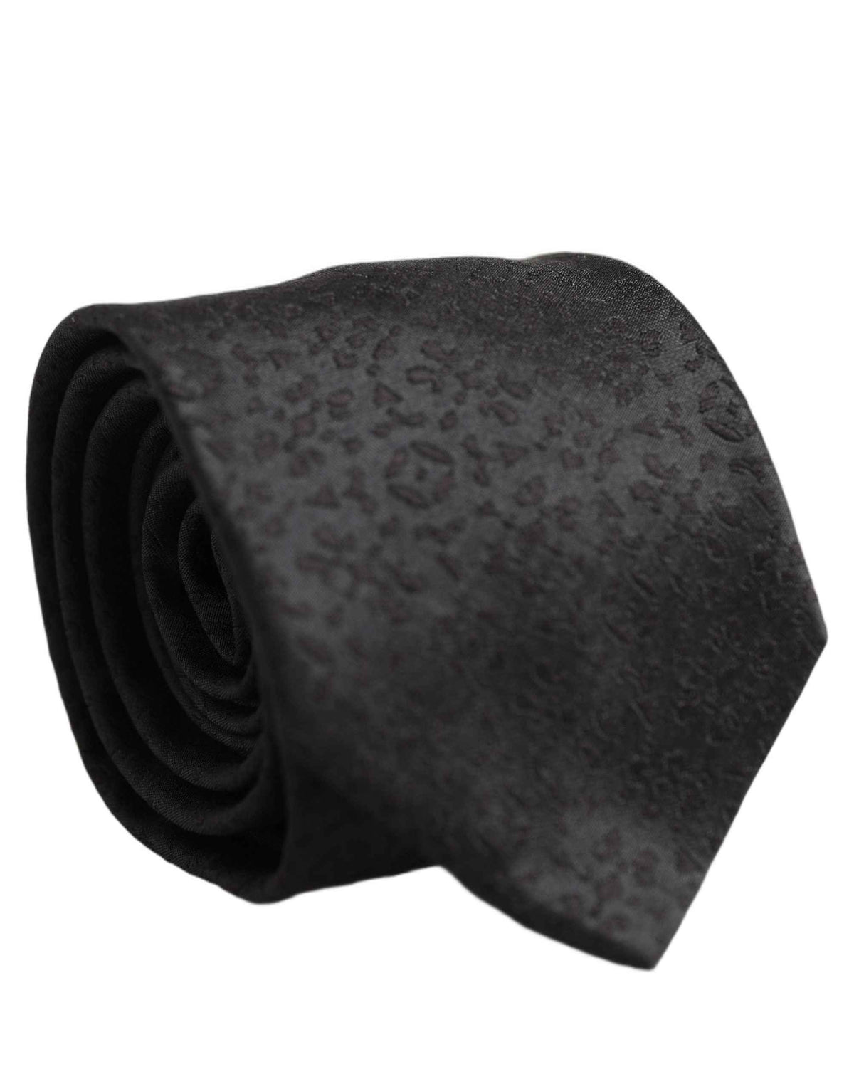 Dolce & Gabbana Black Jacquard Silk Adjustable Necktie Men Accessory Tie