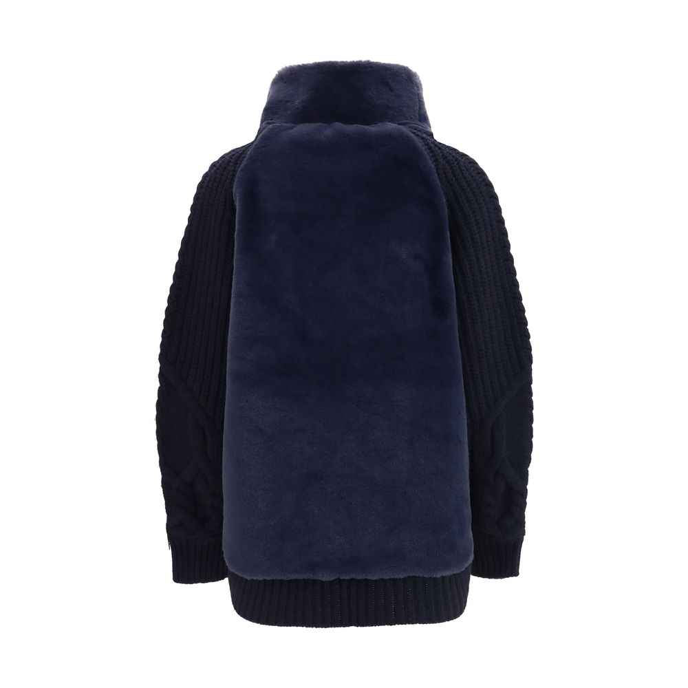 Herno Blue Wool Oves Aries Full-Length Jacket