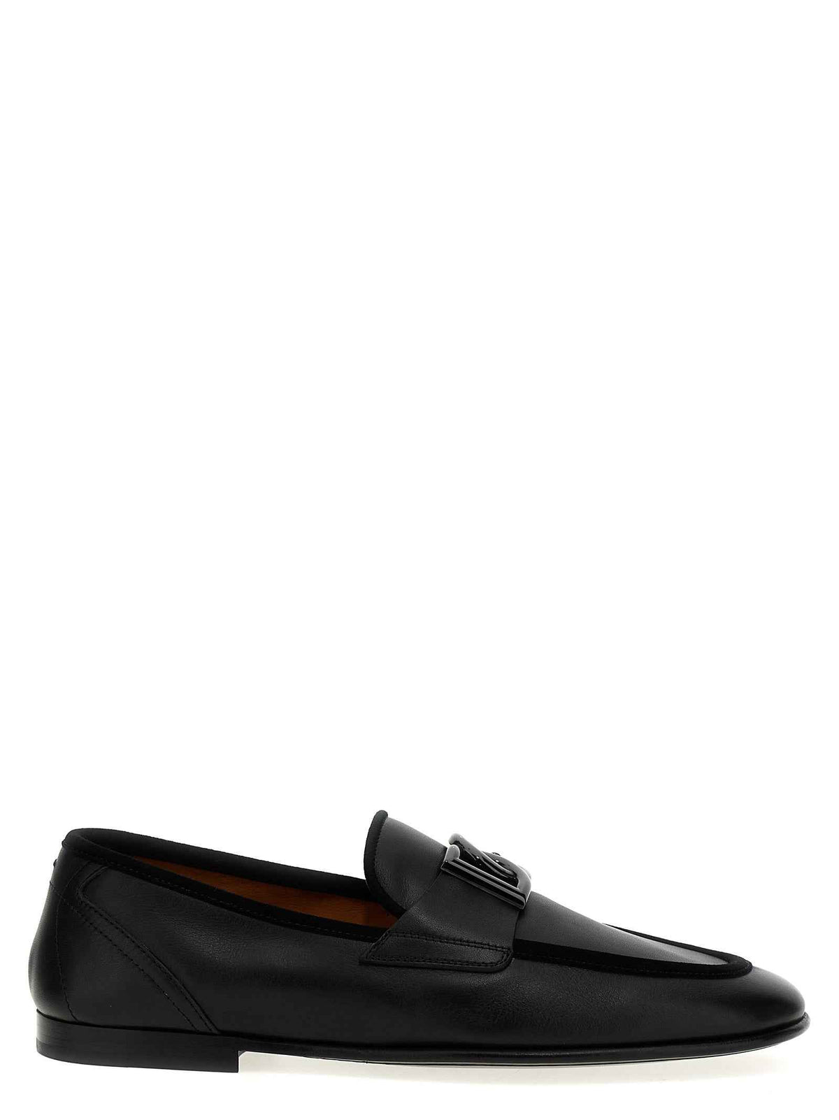 Dolce & Gabbana Black Calfskin Slip-On Loafers