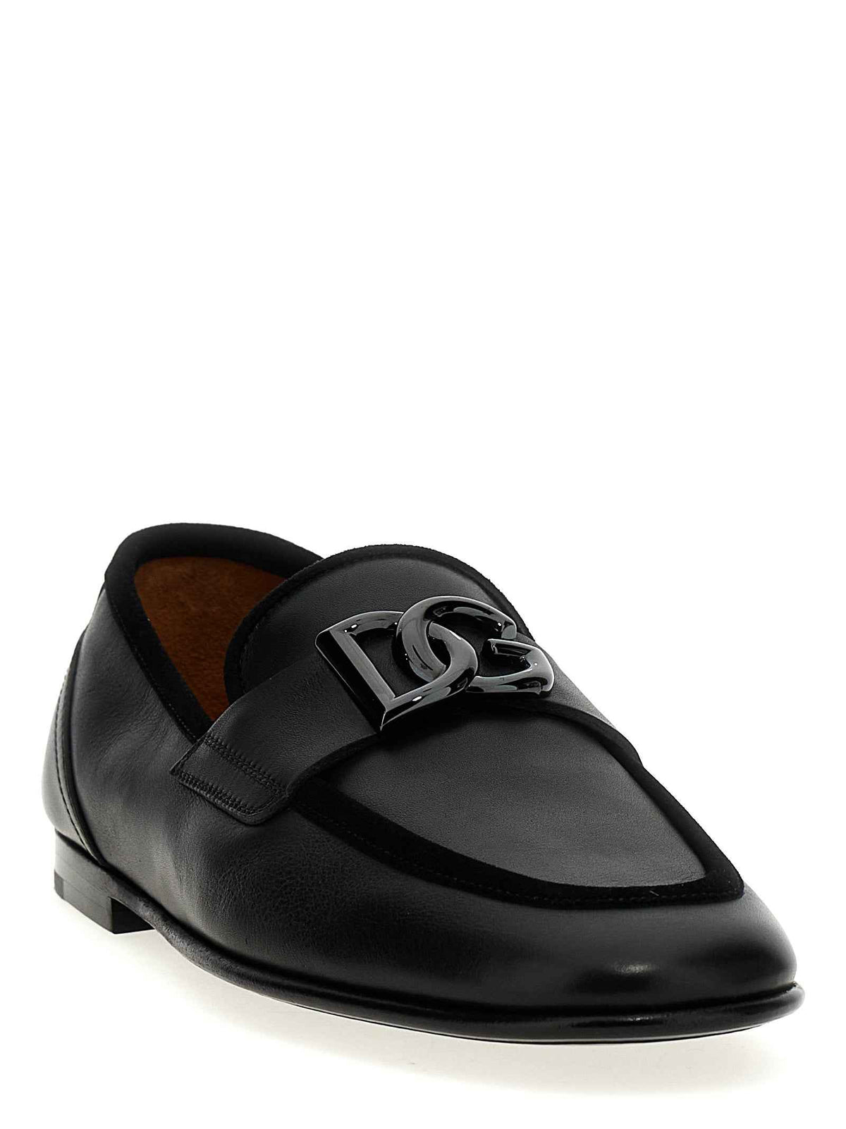 Dolce & Gabbana Black Calfskin Slip-On Loafers