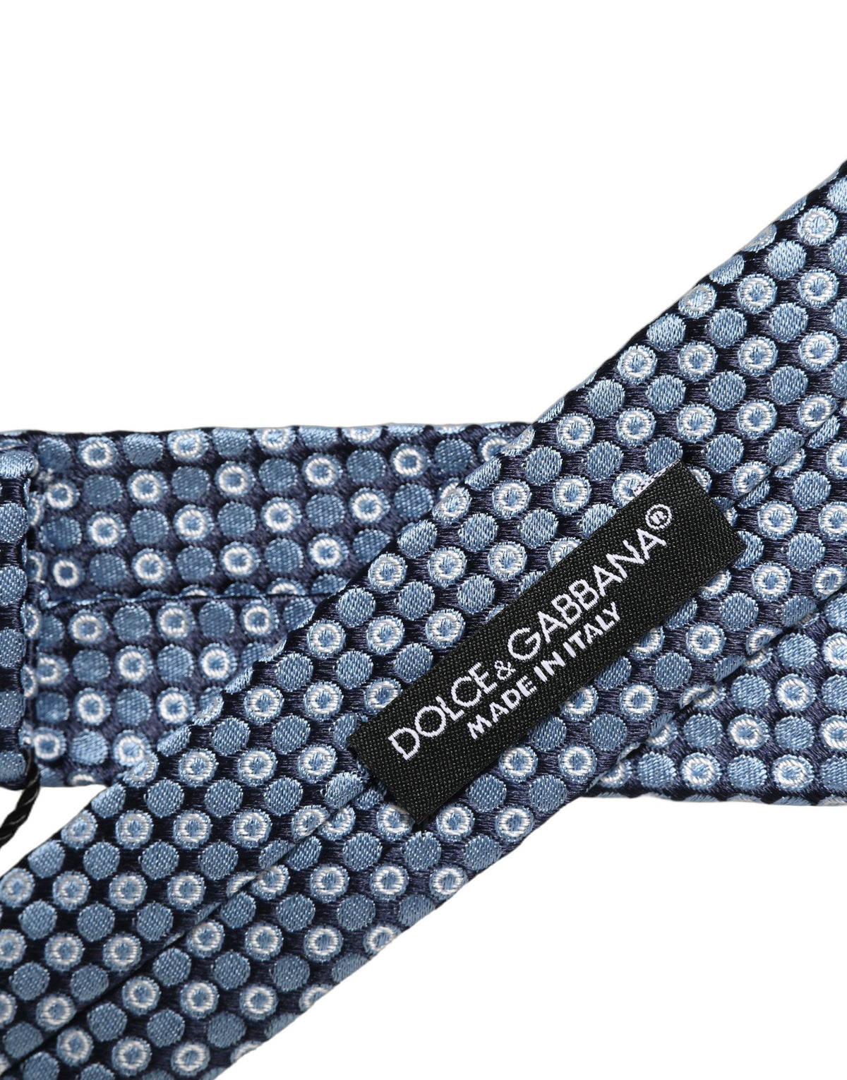 Dolce & Gabbana Blue Circle Pattern Silk Adjustable Necktie Accessor Tie