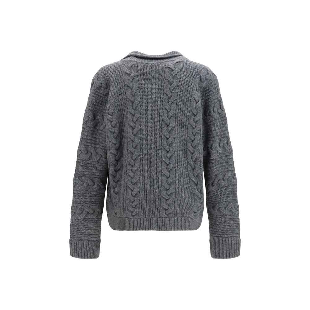 Versace Gray Wool Oves Aries Cardigan