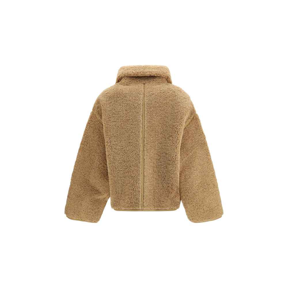 PINKO Beige Polyester Full-Length Jacket
