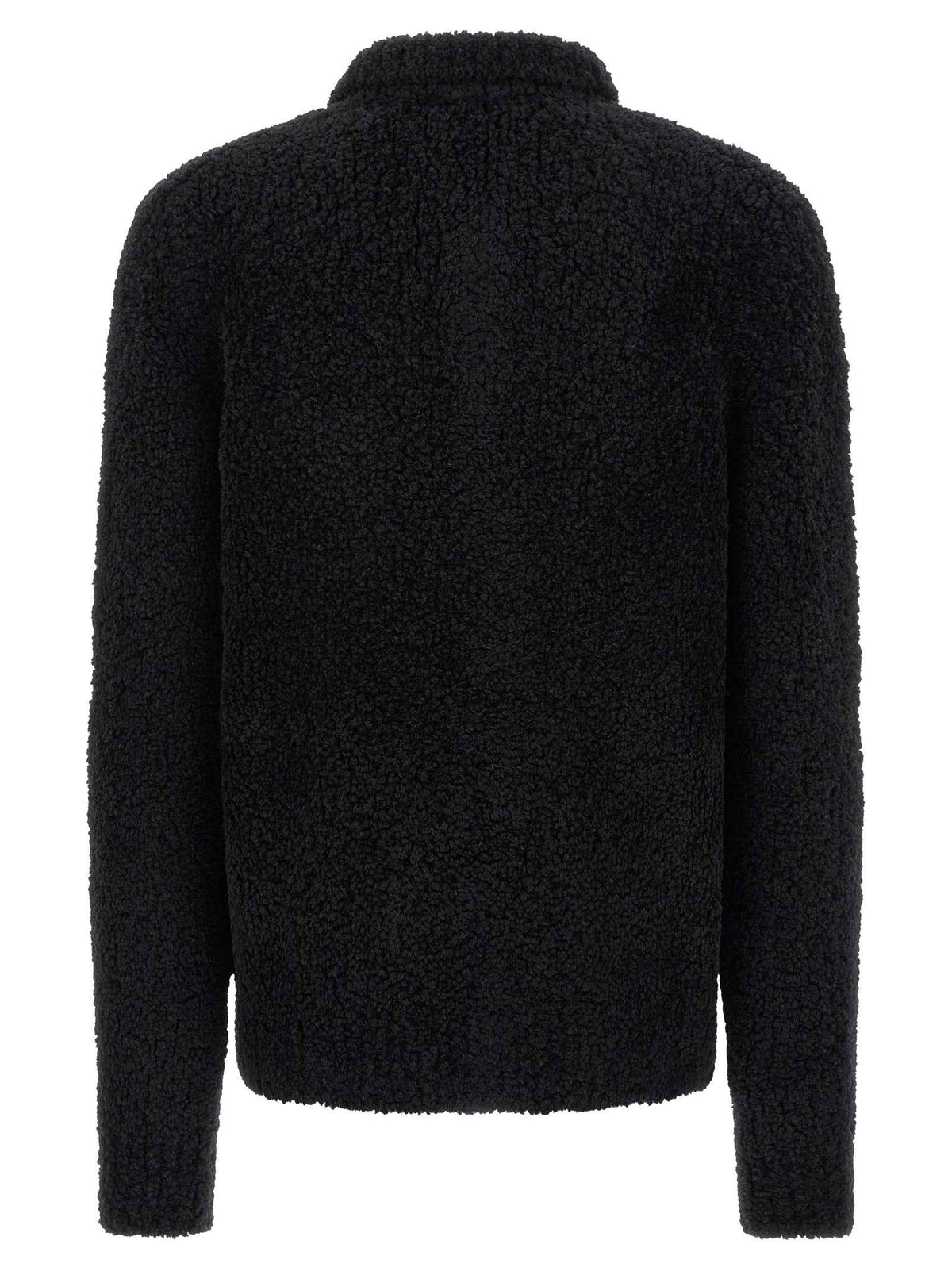 Dolce & Gabbana Black Alpaca Leather Cardigan
