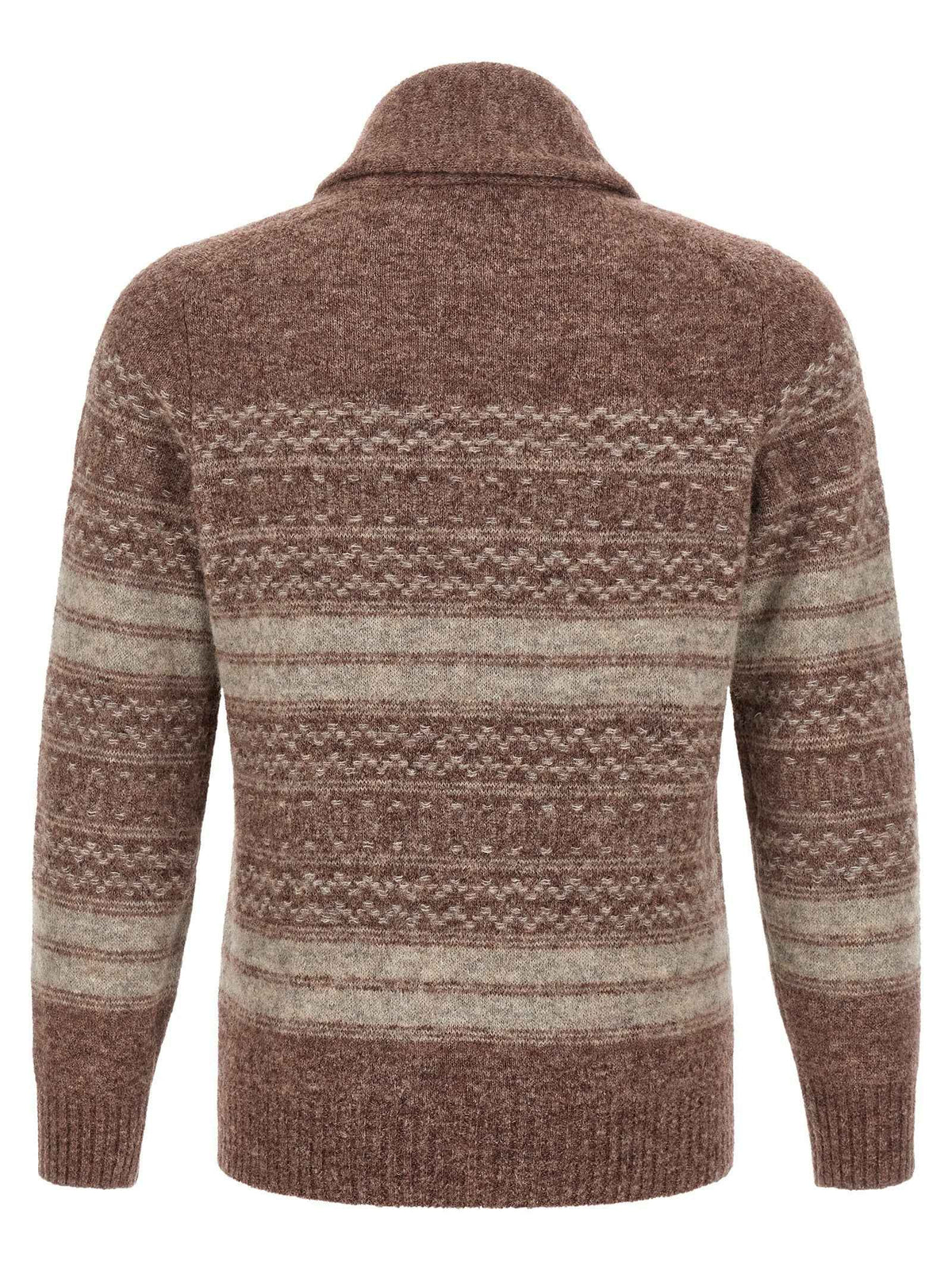 Brunello Cucinelli Brown Alpaca Leather Cardigan