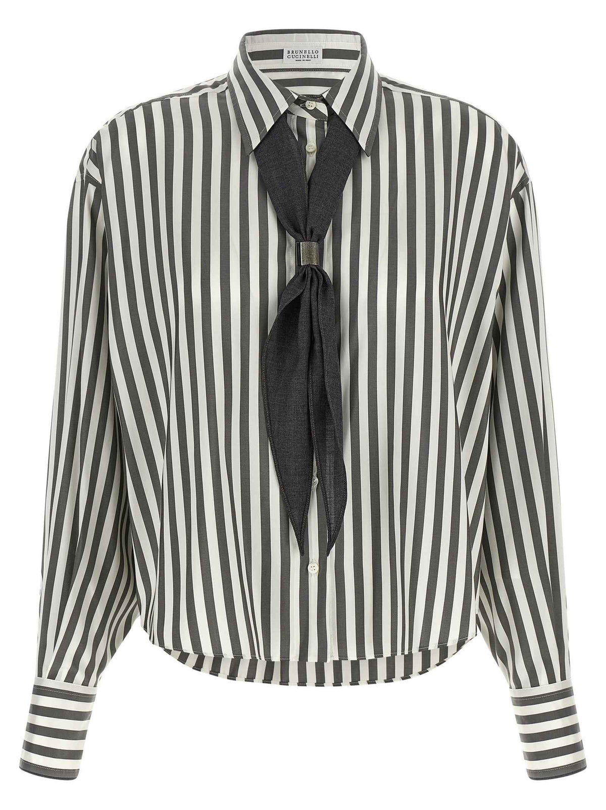 Brunello Cucinelli Bicolor Silk Blouse