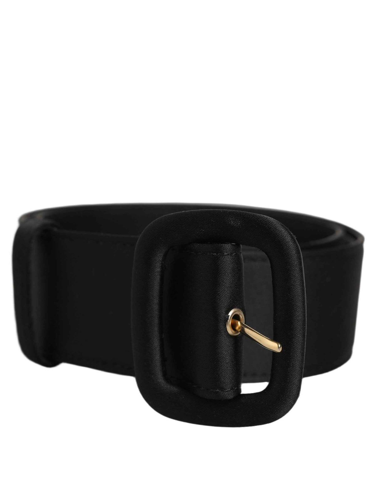 Dolce & Gabbana Black Wide Fabric Oval Buckle Cintura Belt