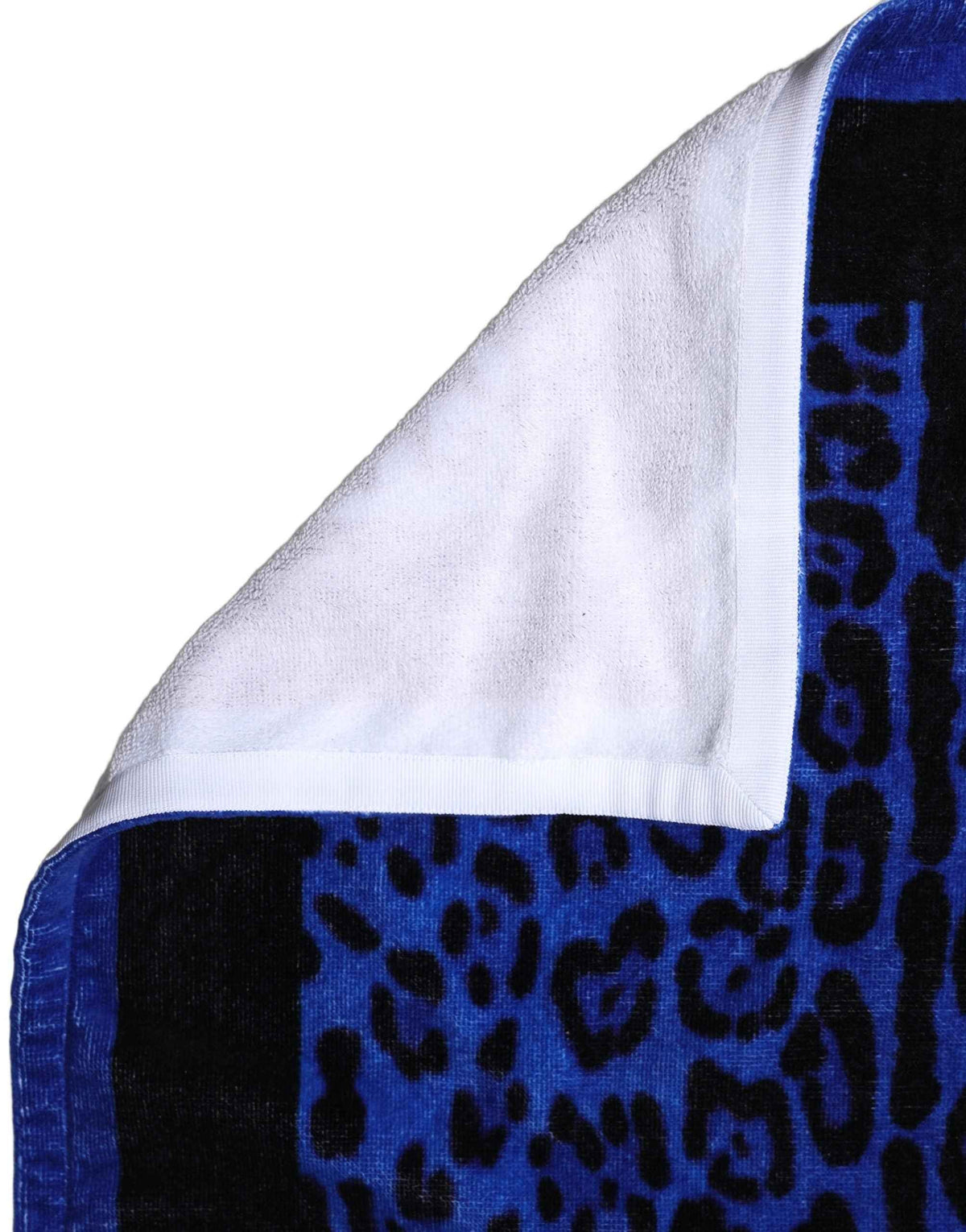 Dolce & Gabbana Royal Blue Leopard DG Logo 100% Cotton Beach Towel