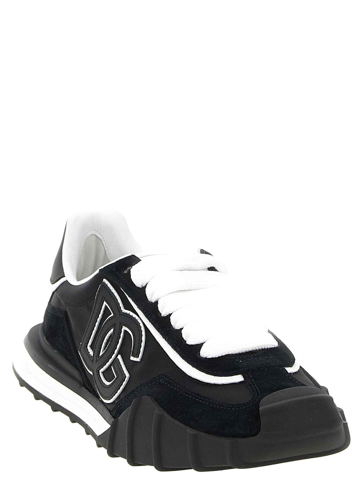 Dolce & Gabbana Black Polyamide Athletic Sneakers