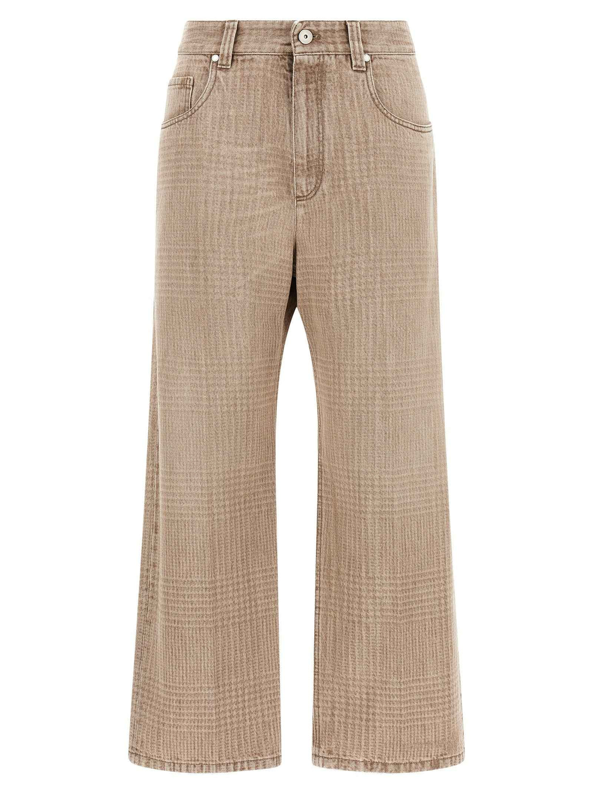Brunello Cucinelli Beige Cotton Cropped Jeans