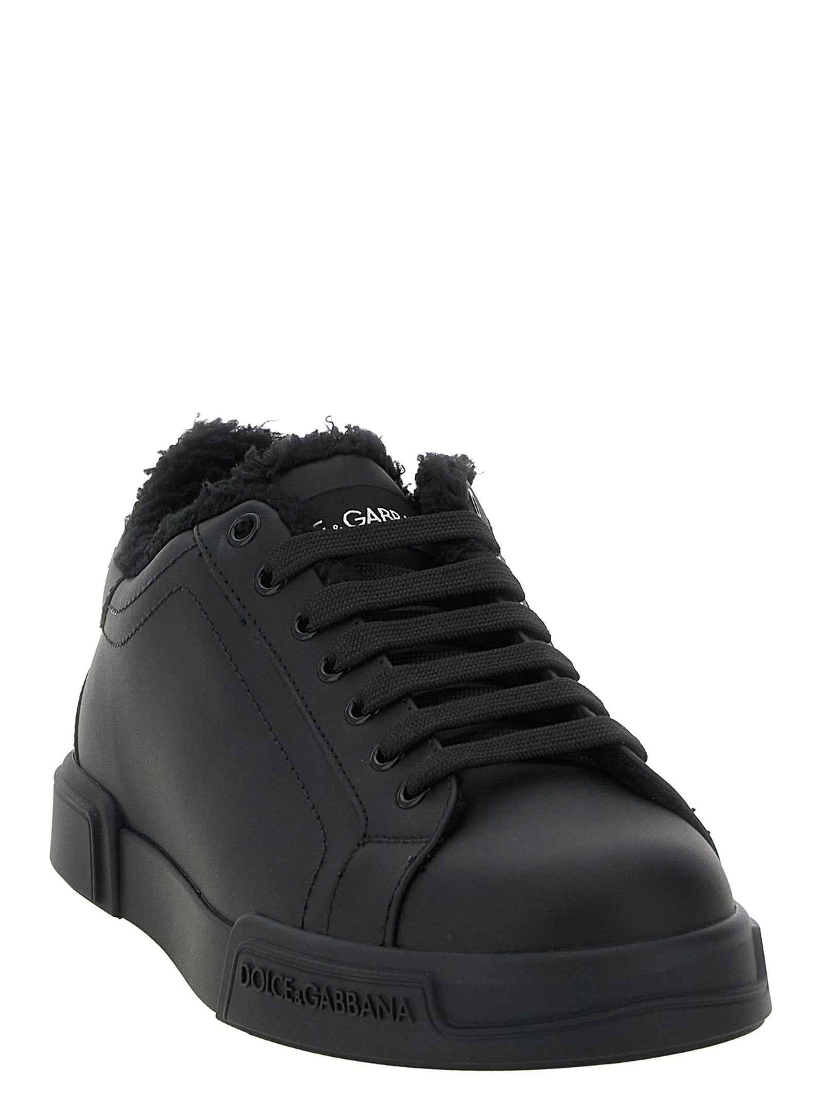 Dolce & Gabbana Black Calfskin Low Top Sneakers