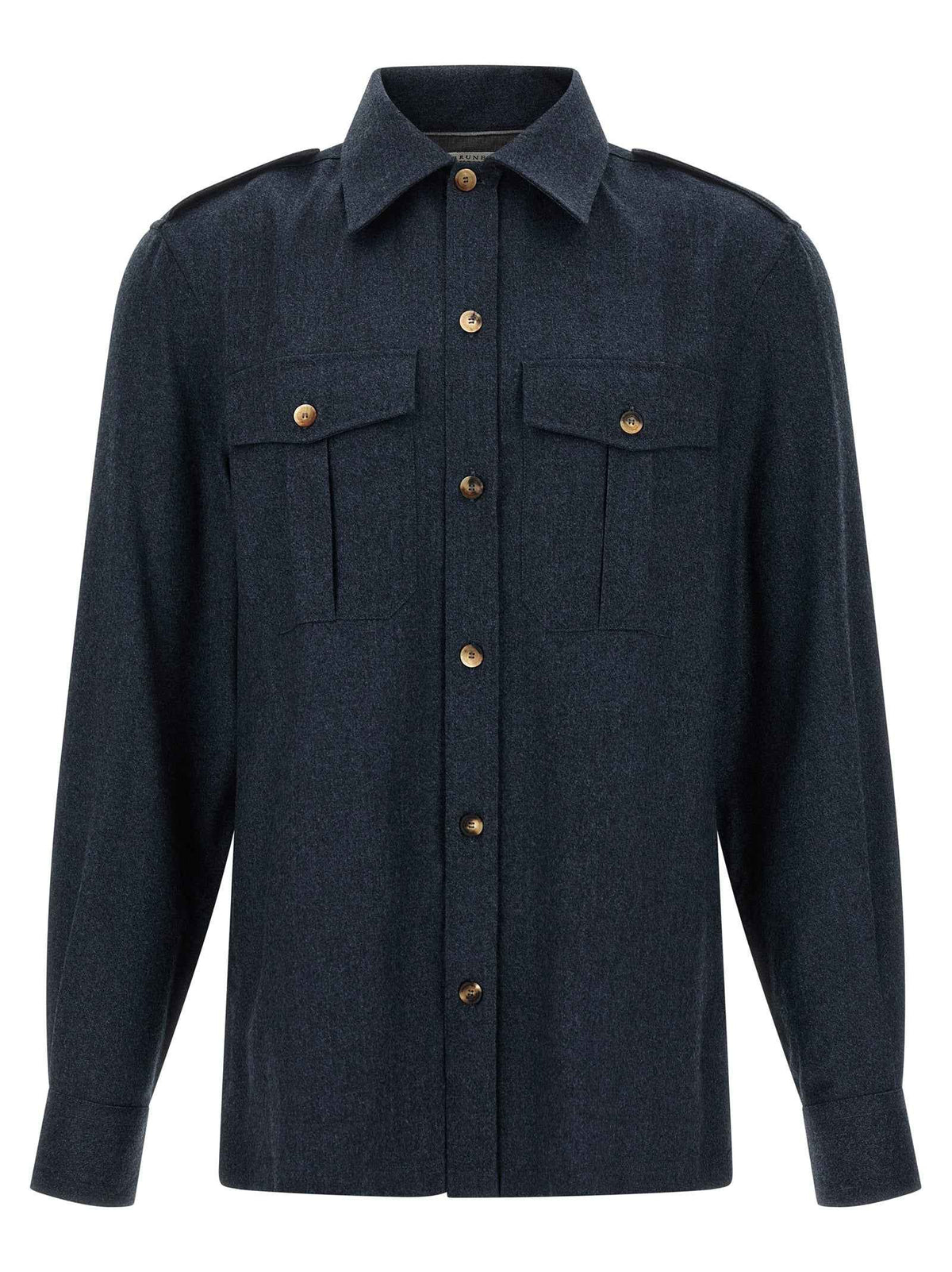 Brunello Cucinelli Blue Virgin Wool Blouse