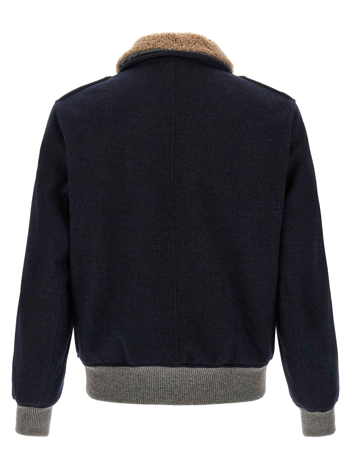 Brunello Cucinelli Blue Cashmere Bomber