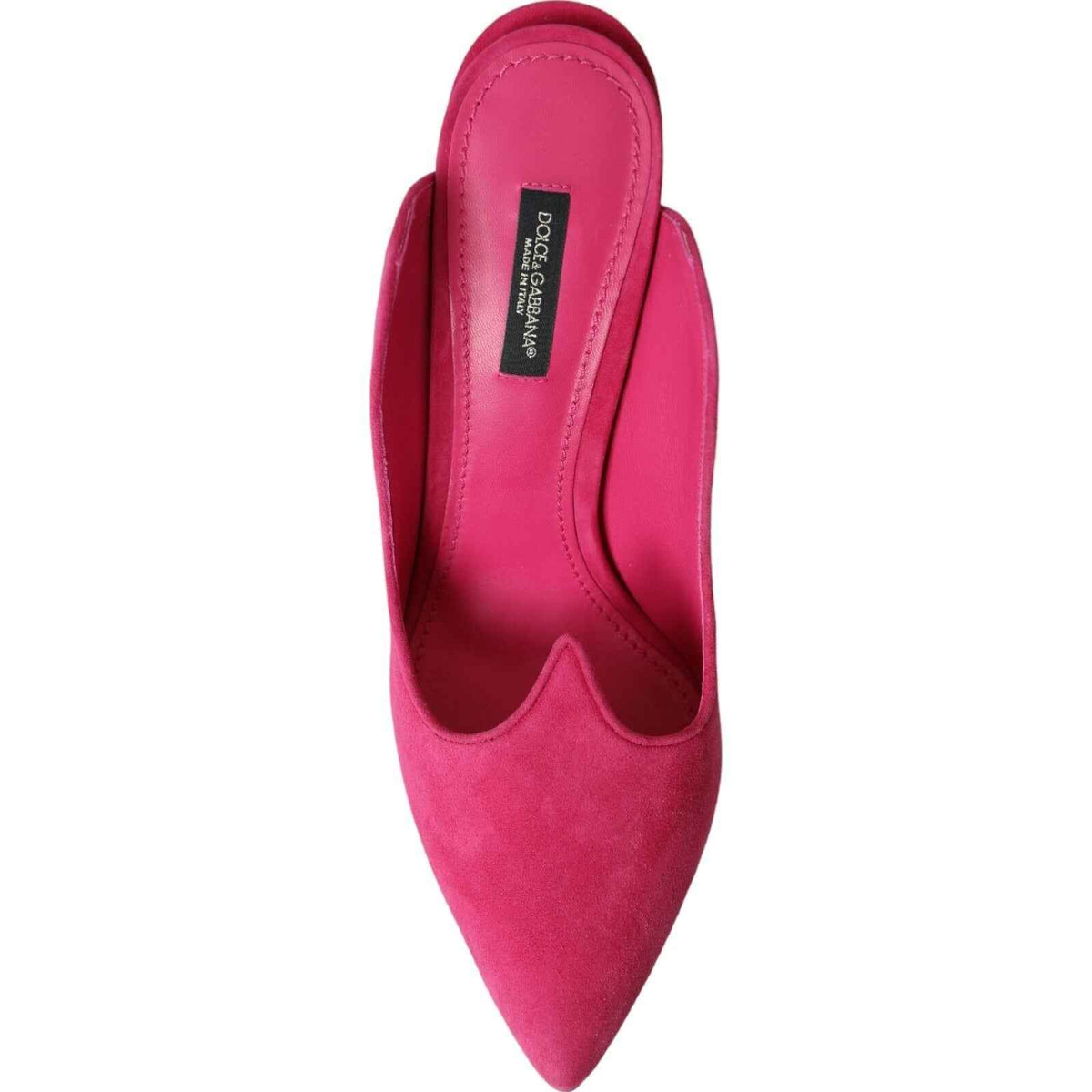 Dolce & Gabbana Fuchsia Suede Leather Mules Sandals Shoes
