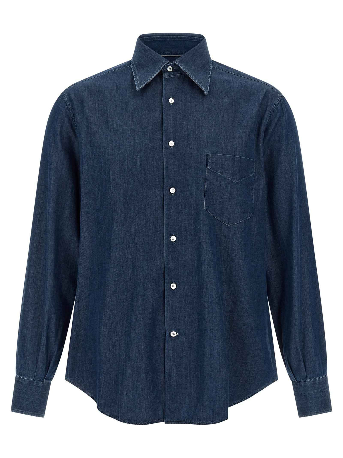 Brunello Cucinelli Blue Cotton Blouse