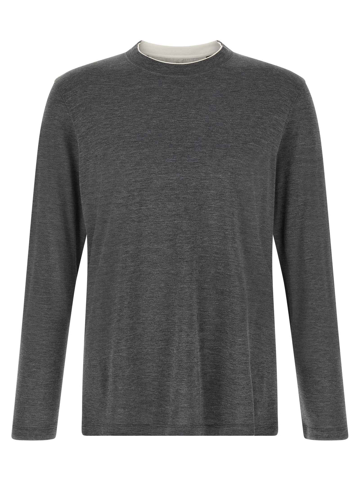 Brunello Cucinelli Gray Silk T-Shirt