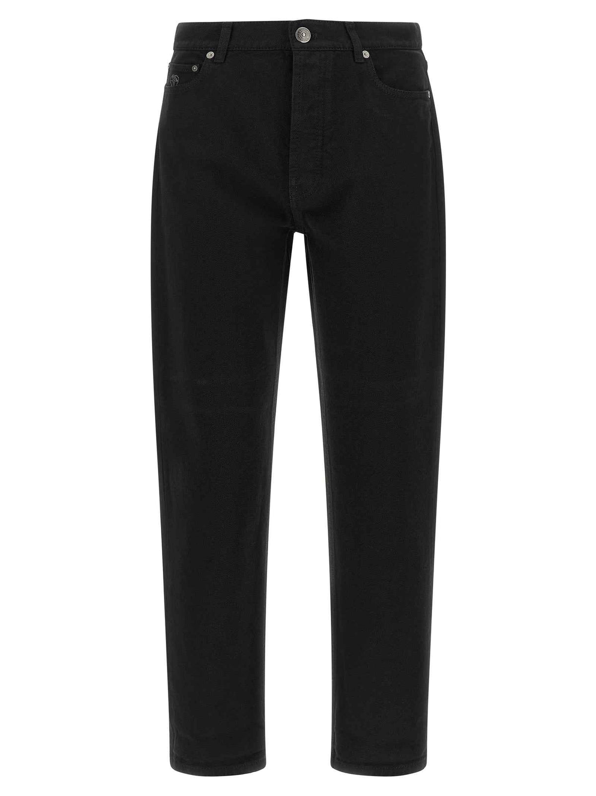 Brunello Cucinelli Black Cotton Straight-Leg Jeans