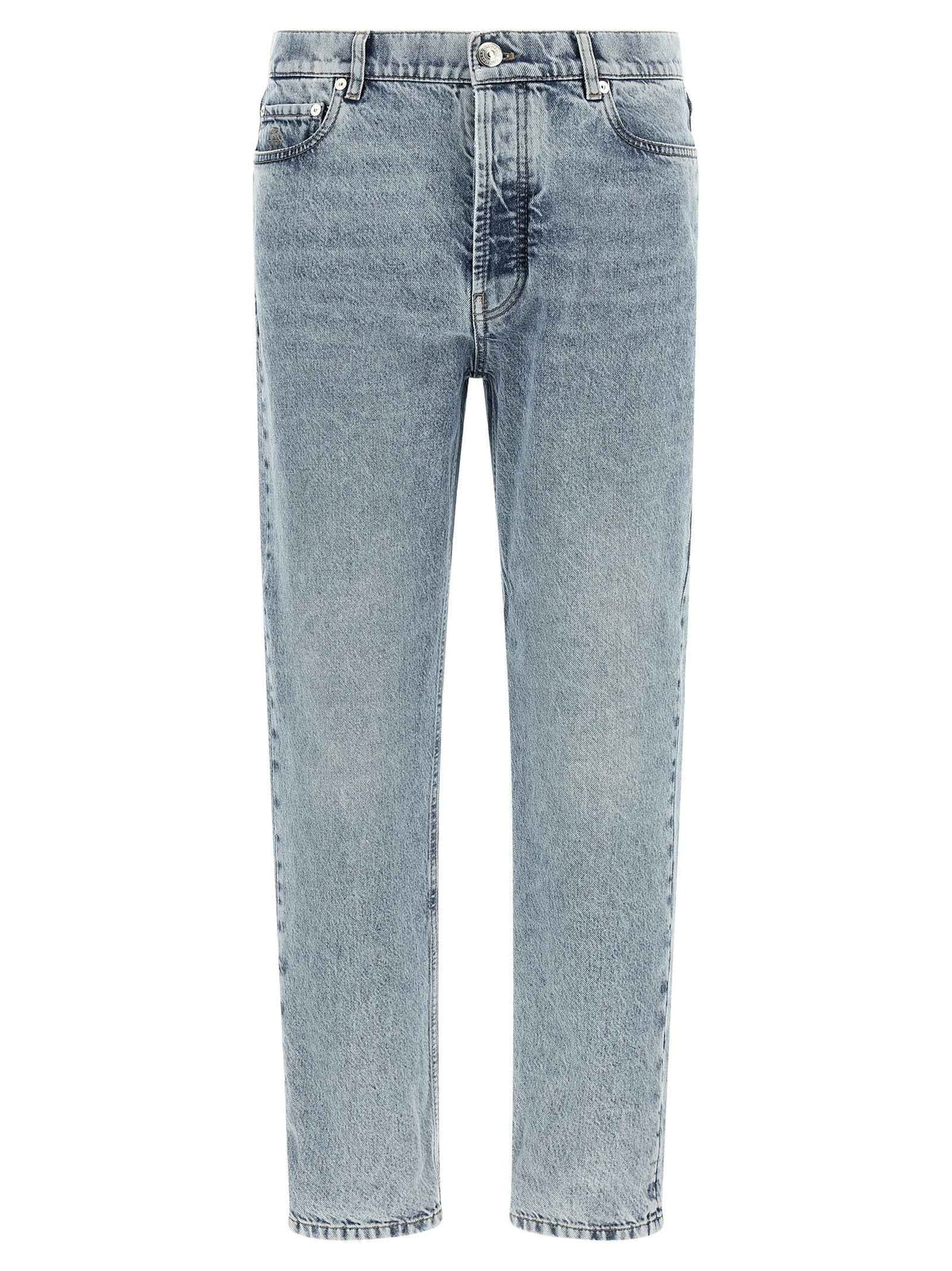 Brunello Cucinelli Blue Cotton High-Waisted Jean