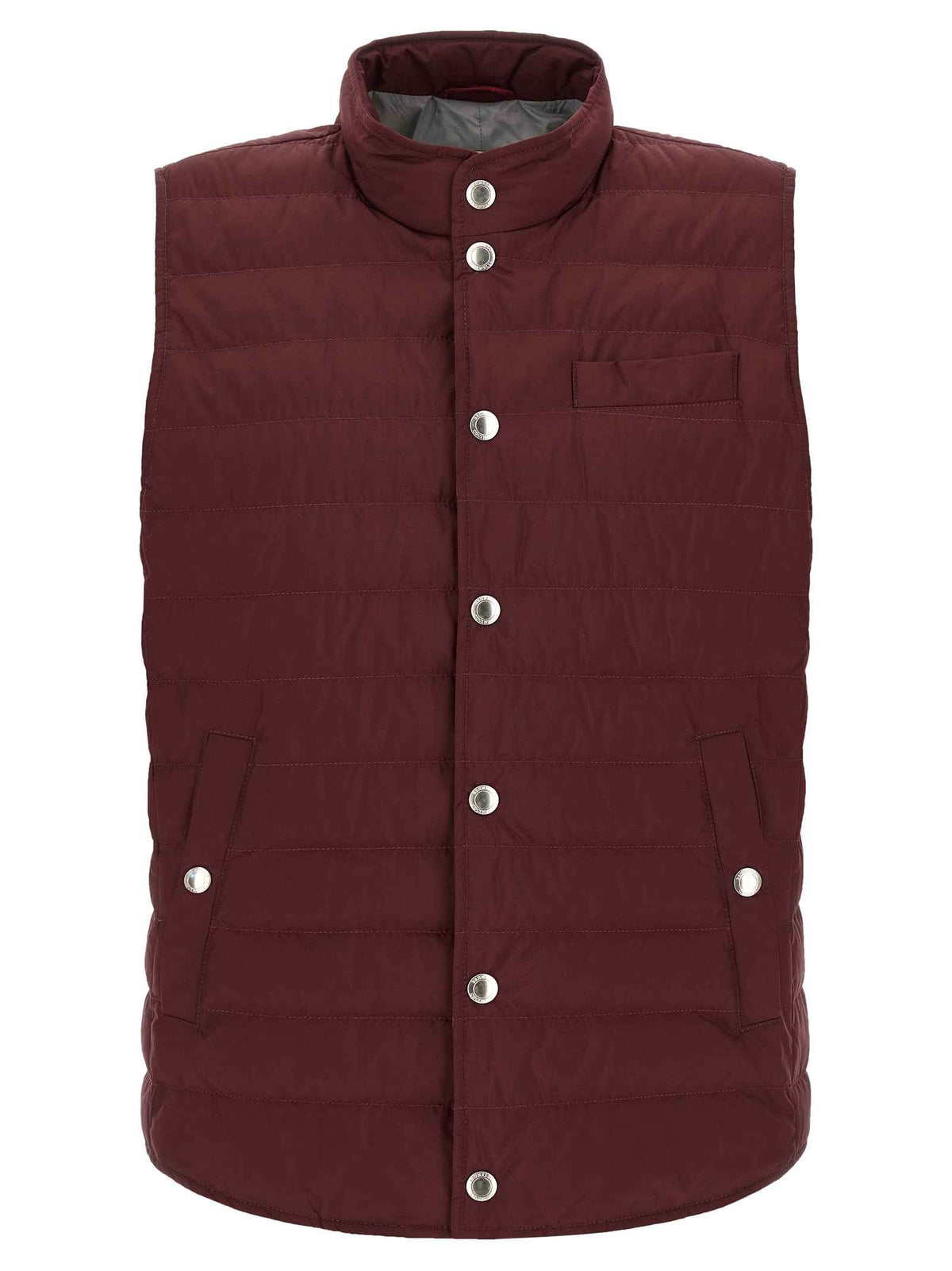 Brunello Cucinelli Bordeaux Polyester Sleeveless Jacket
