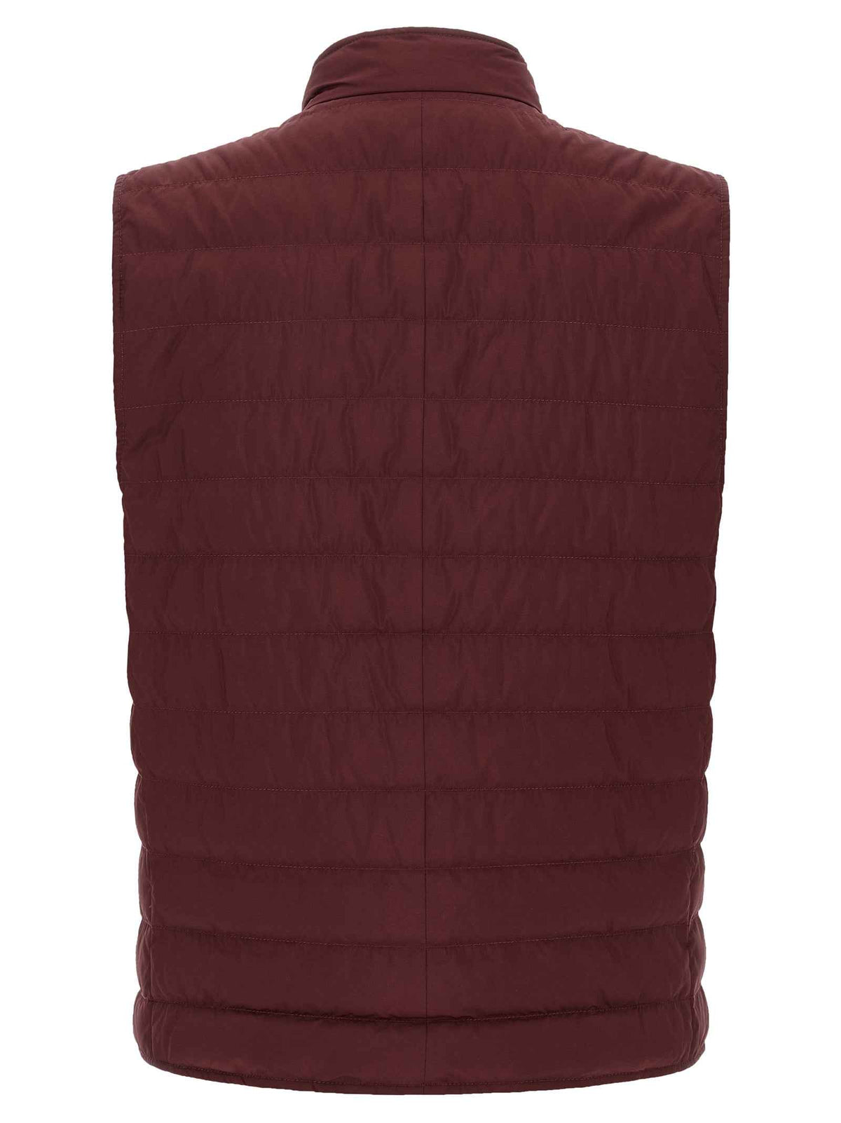 Brunello Cucinelli Bordeaux Polyester Sleeveless Jacket