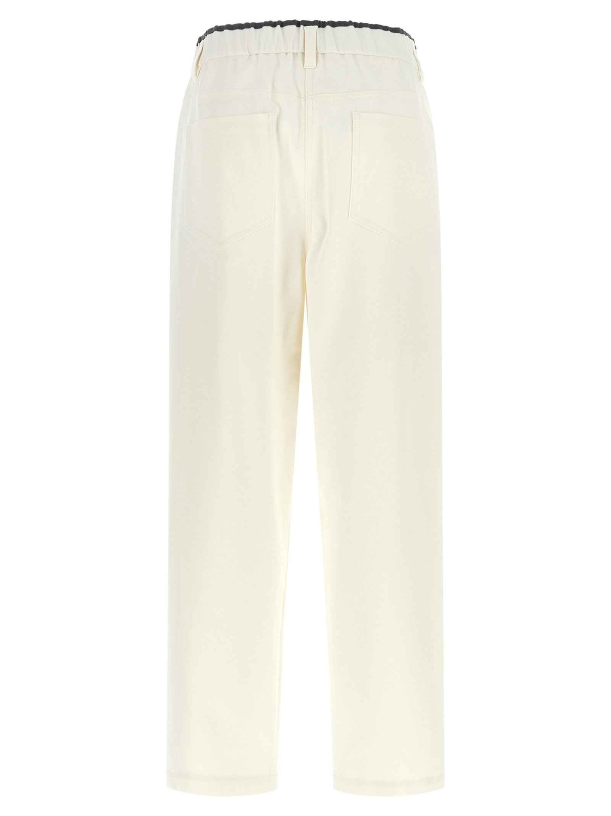 Brunello Cucinelli White Cotton Casual Pants