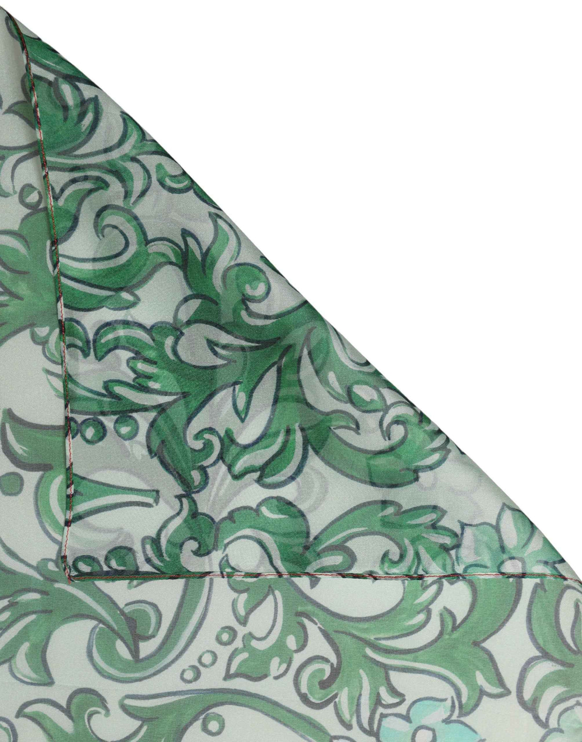 Dolce & Gabbana Green Silk Floral Print Square Foulard Scarf