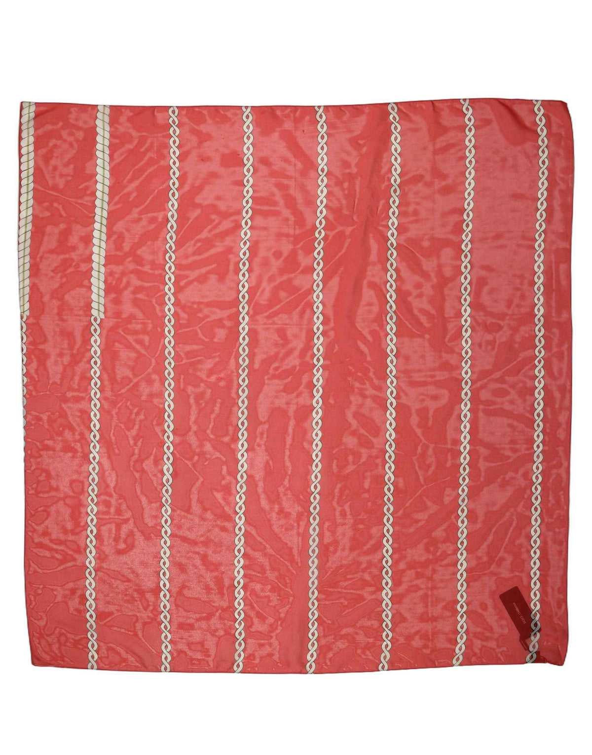 Dolce & Gabbana Red Silk Braided Rope Square Foulard Scarf