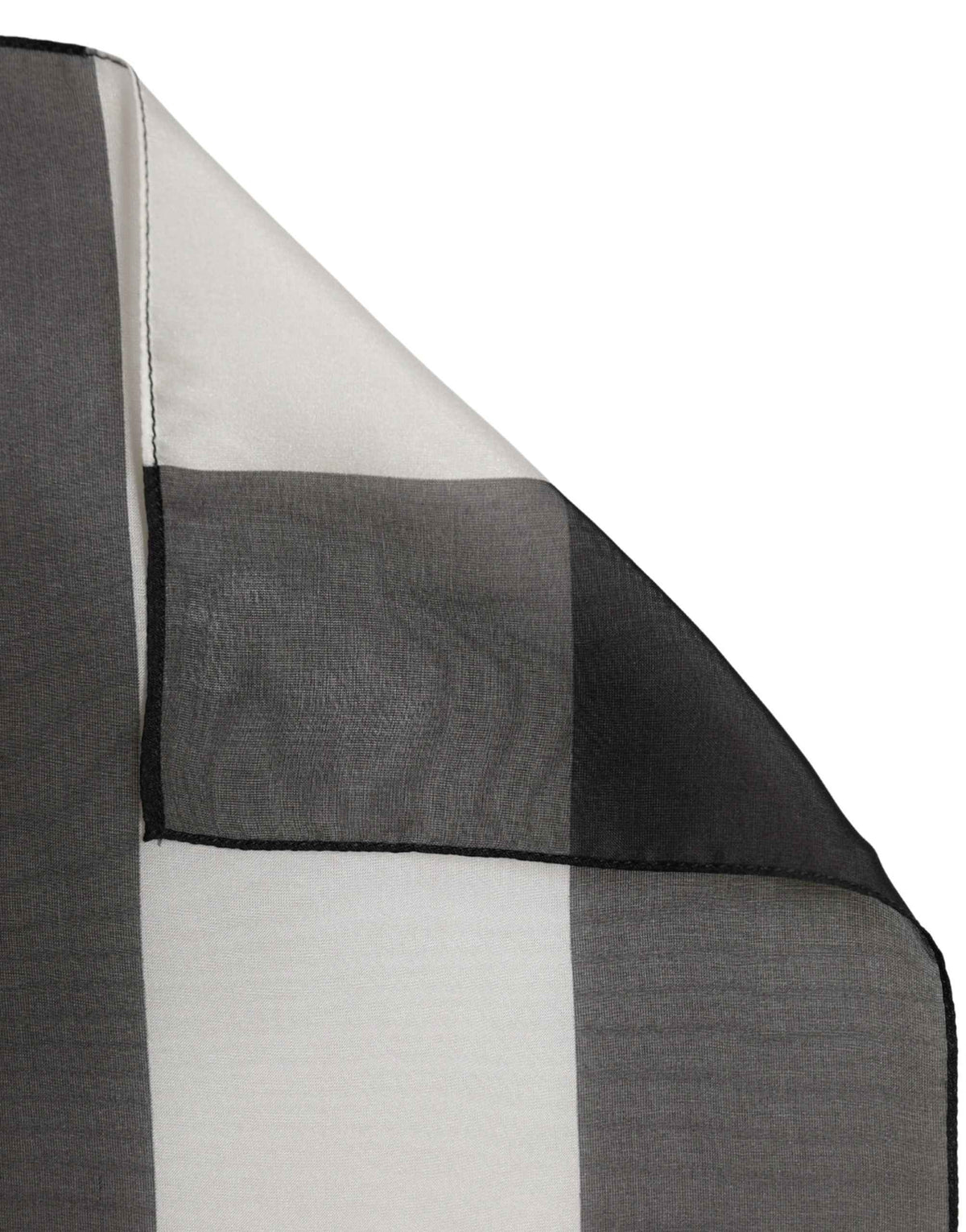 Dolce & Gabbana Black White Stripe Silk Square Foulard Scarf
