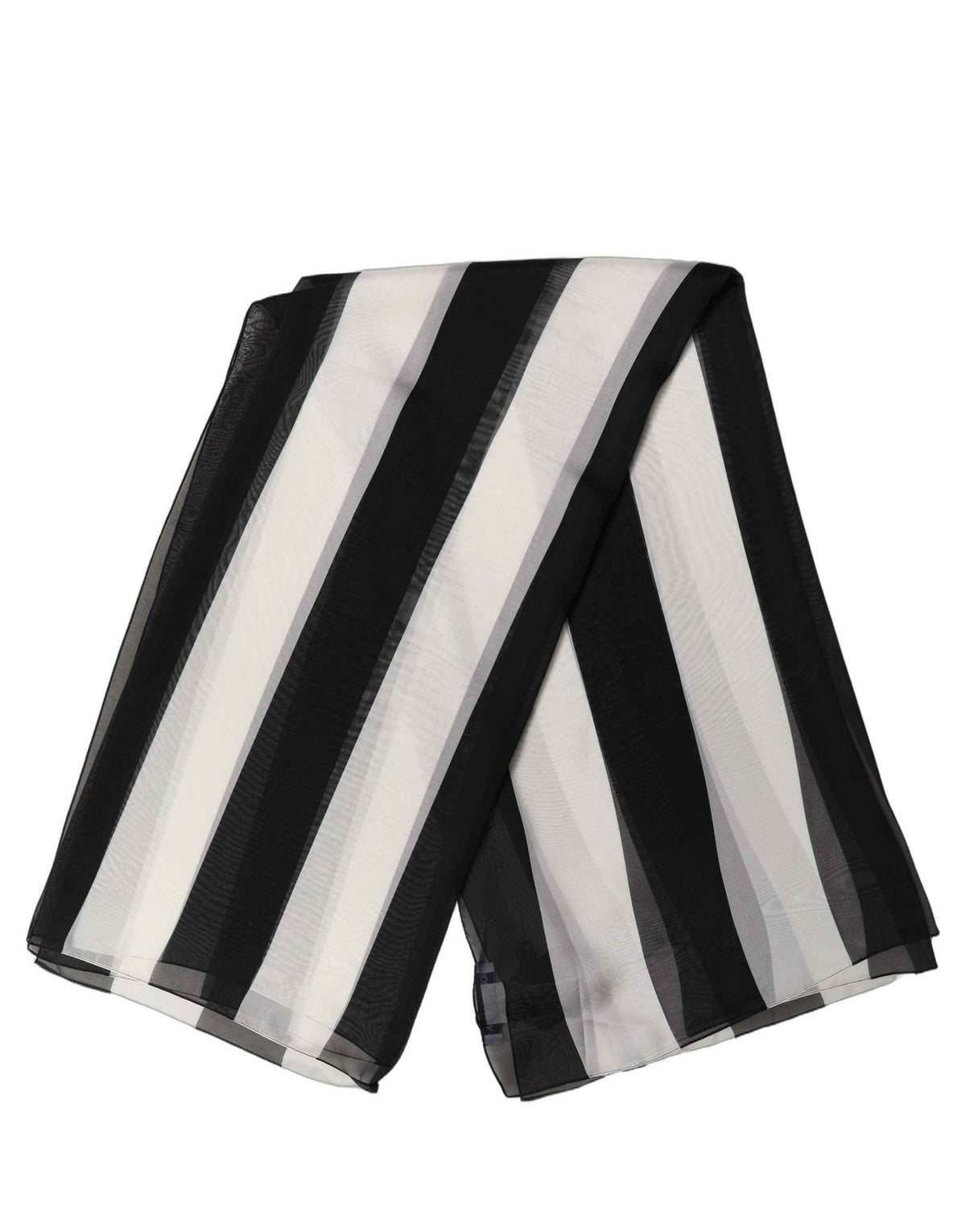 Dolce & Gabbana Black White Stripe Silk Square Foulard Scarf