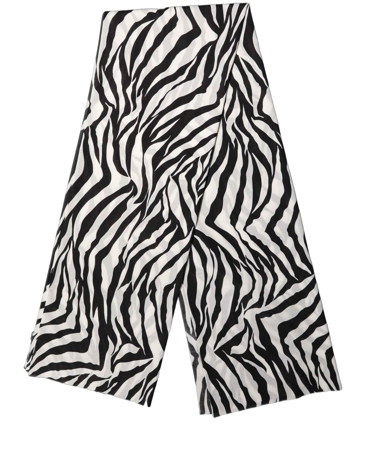 Dolce & Gabbana Black White Zebra Cotton Lace Stole Scarf