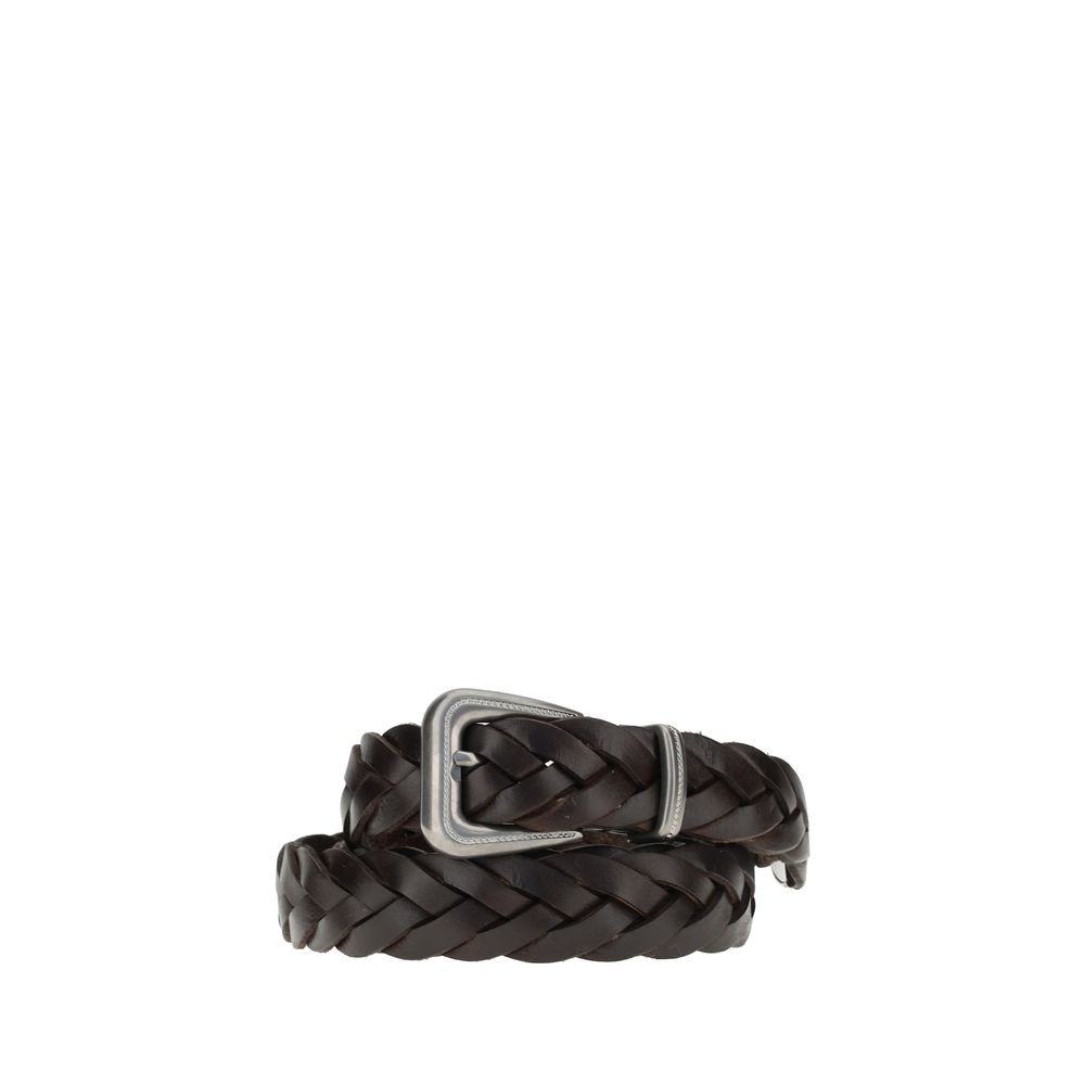 Brunello Cucinelli Brown Calf Leather Bos Taurus Regular Belt