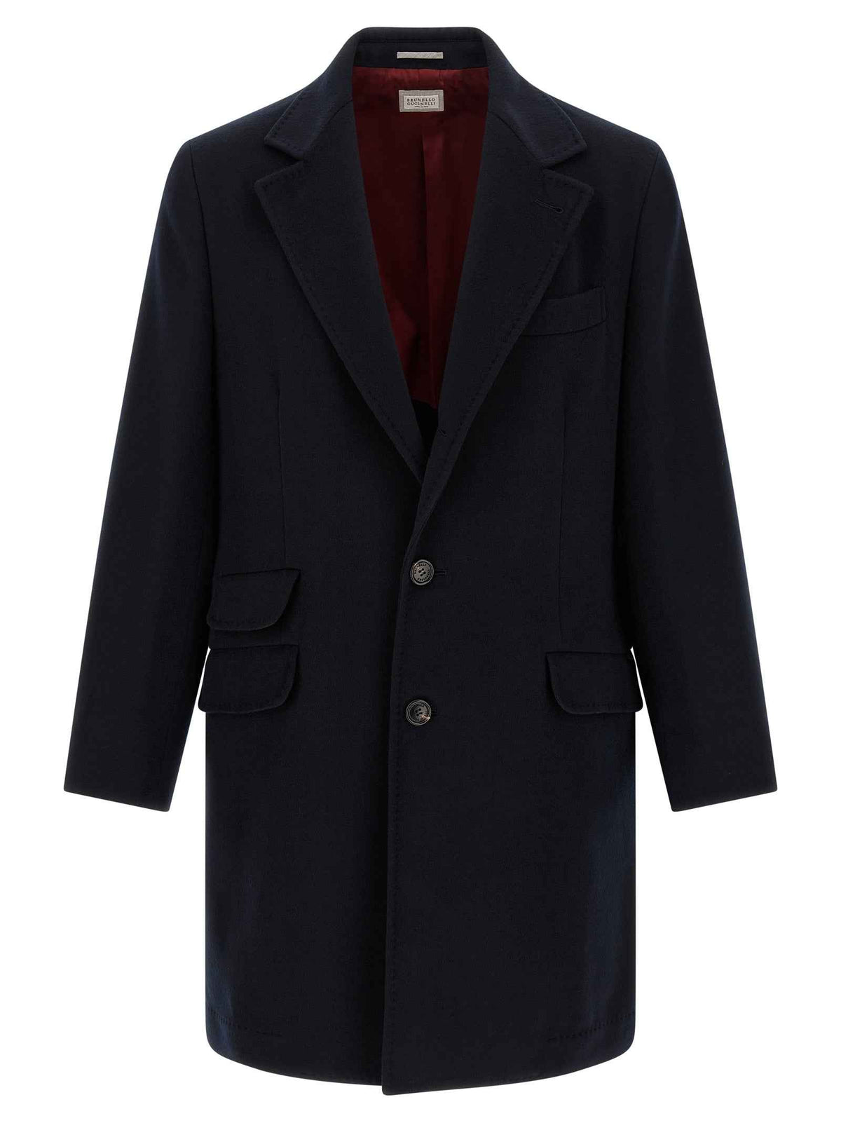 Brunello Cucinelli Blue Virgin Wool Coat