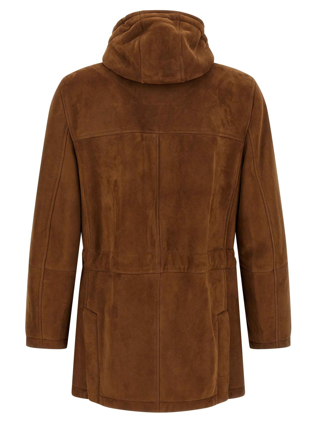 Brunello Cucinelli Brown Lamb Leather Leather Jacket