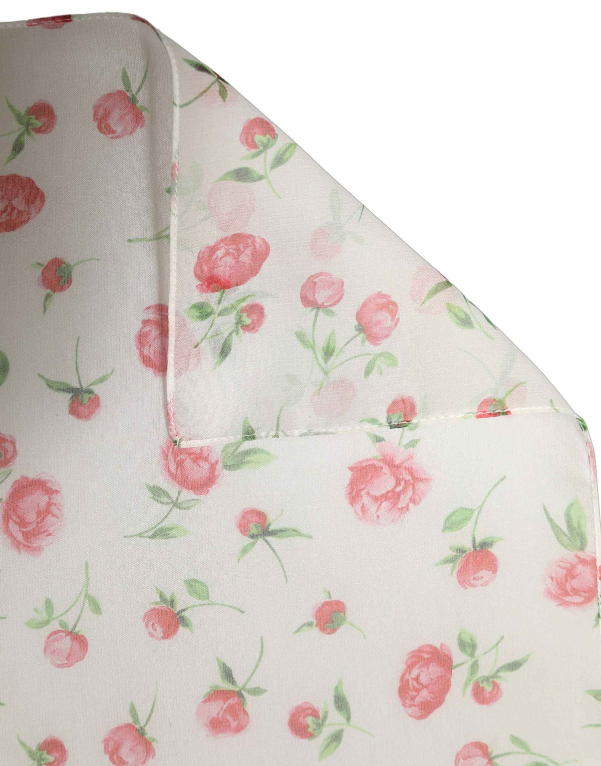 Dolce & Gabbana White Silk Floral Chiffon Long Stole Scarf