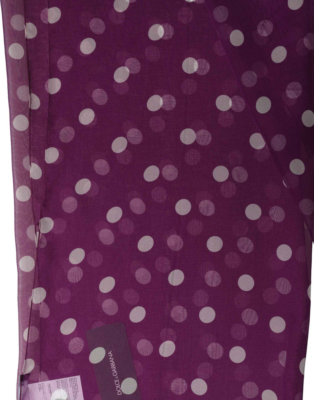 Dolce & Gabbana Purple White Polka Dot Shawl Stole Scarf