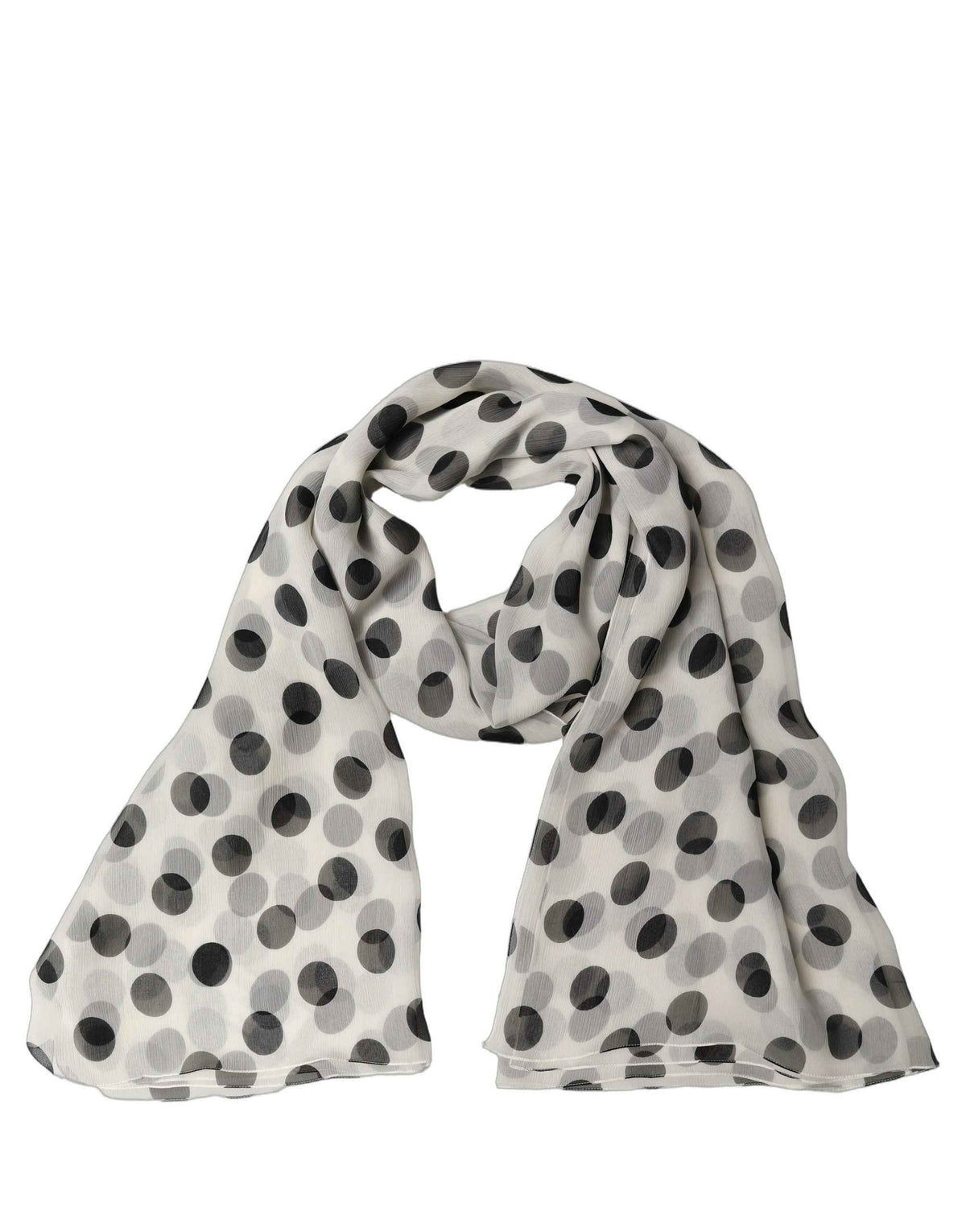 Dolce & Gabbana White Black Polka Dot Shawl Stole Scarf