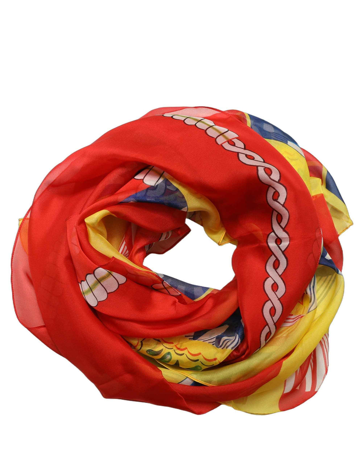 Dolce & Gabbana Multicolor Silk Printed Square Foulard Scarf
