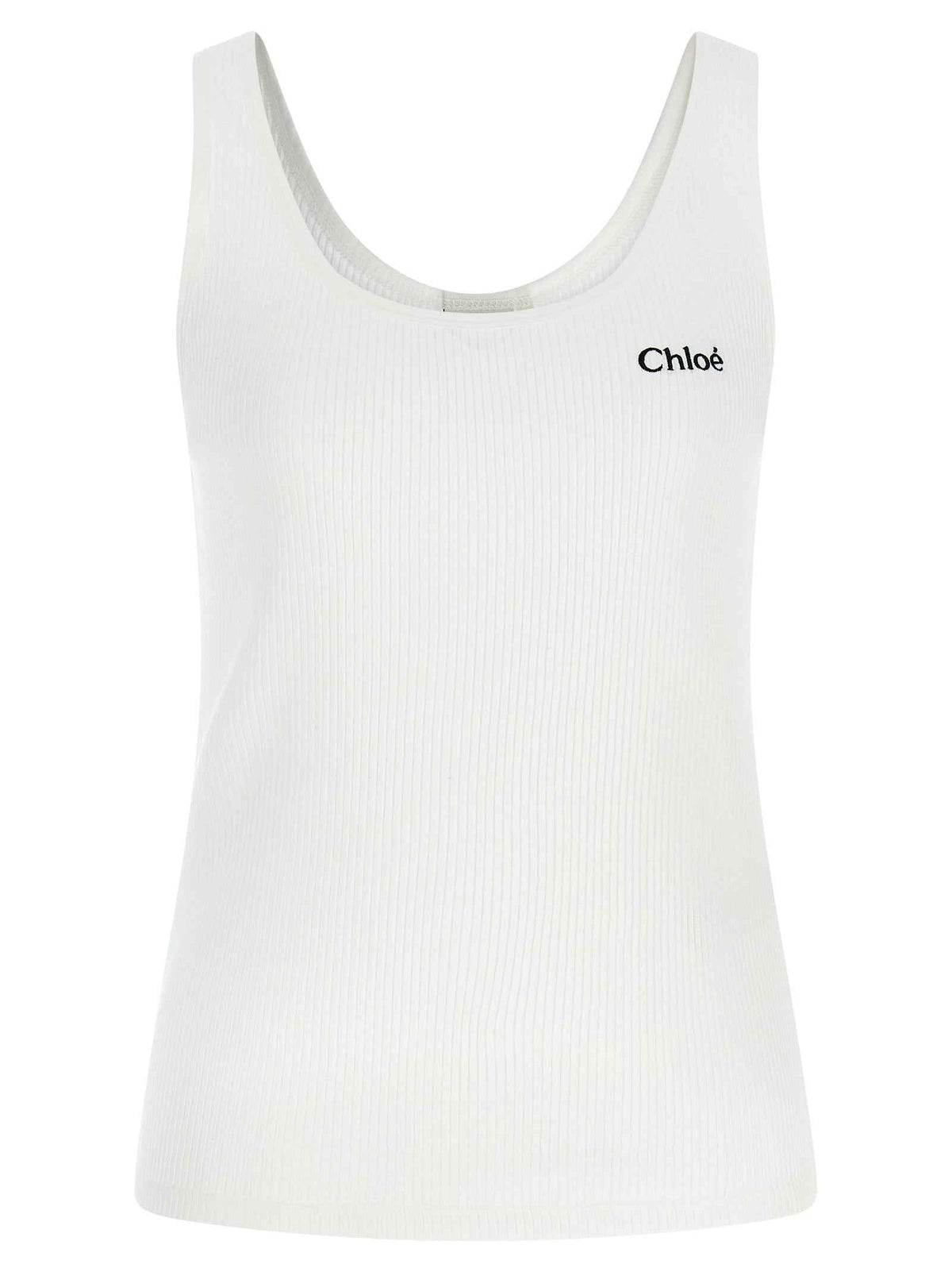 Chloé White Cotton Tank Tops