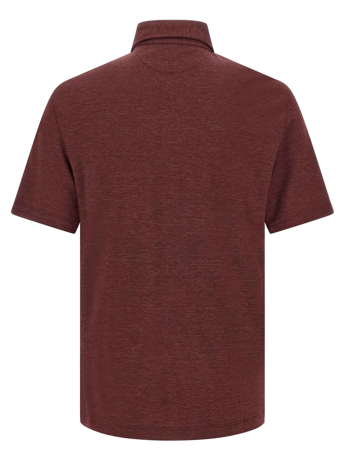 Brunello Cucinelli Bordeaux Virgin Wool Polo Shirt