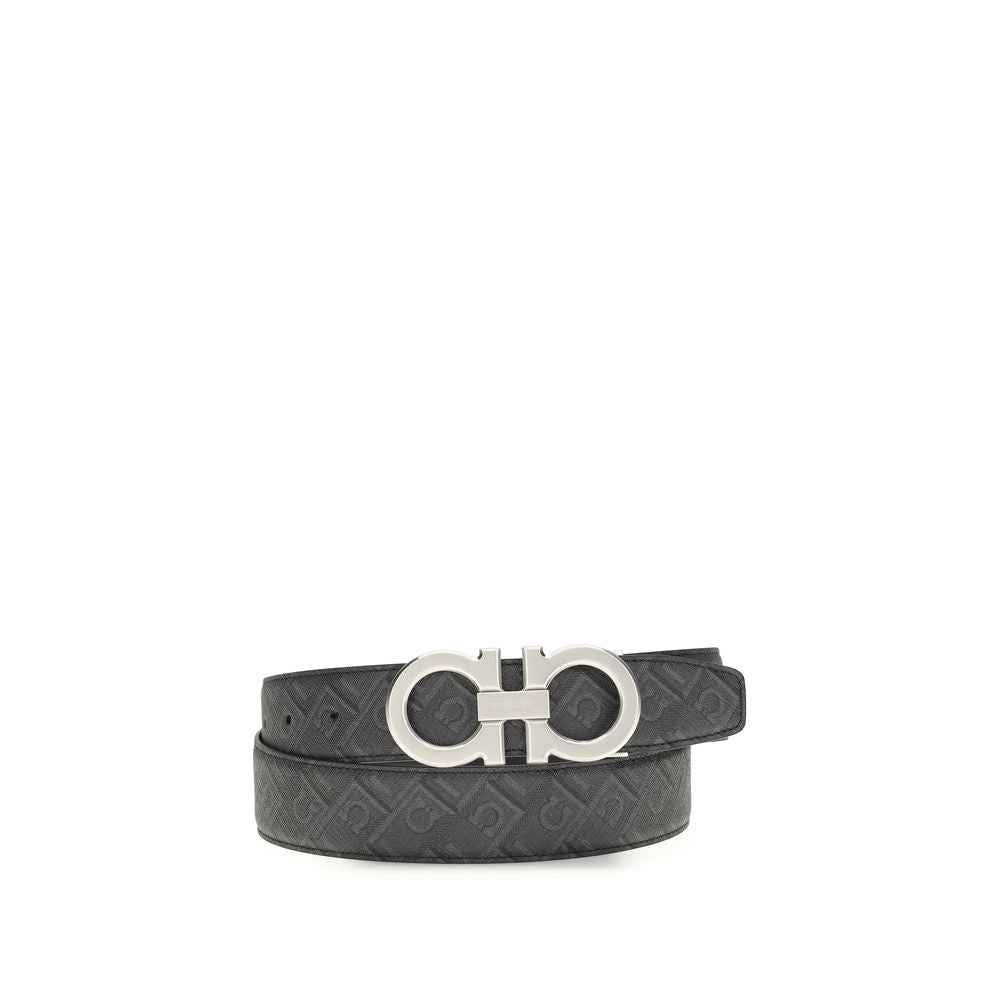 Ferragamo Black Calf Leather Bos Taurus Regular Belt
