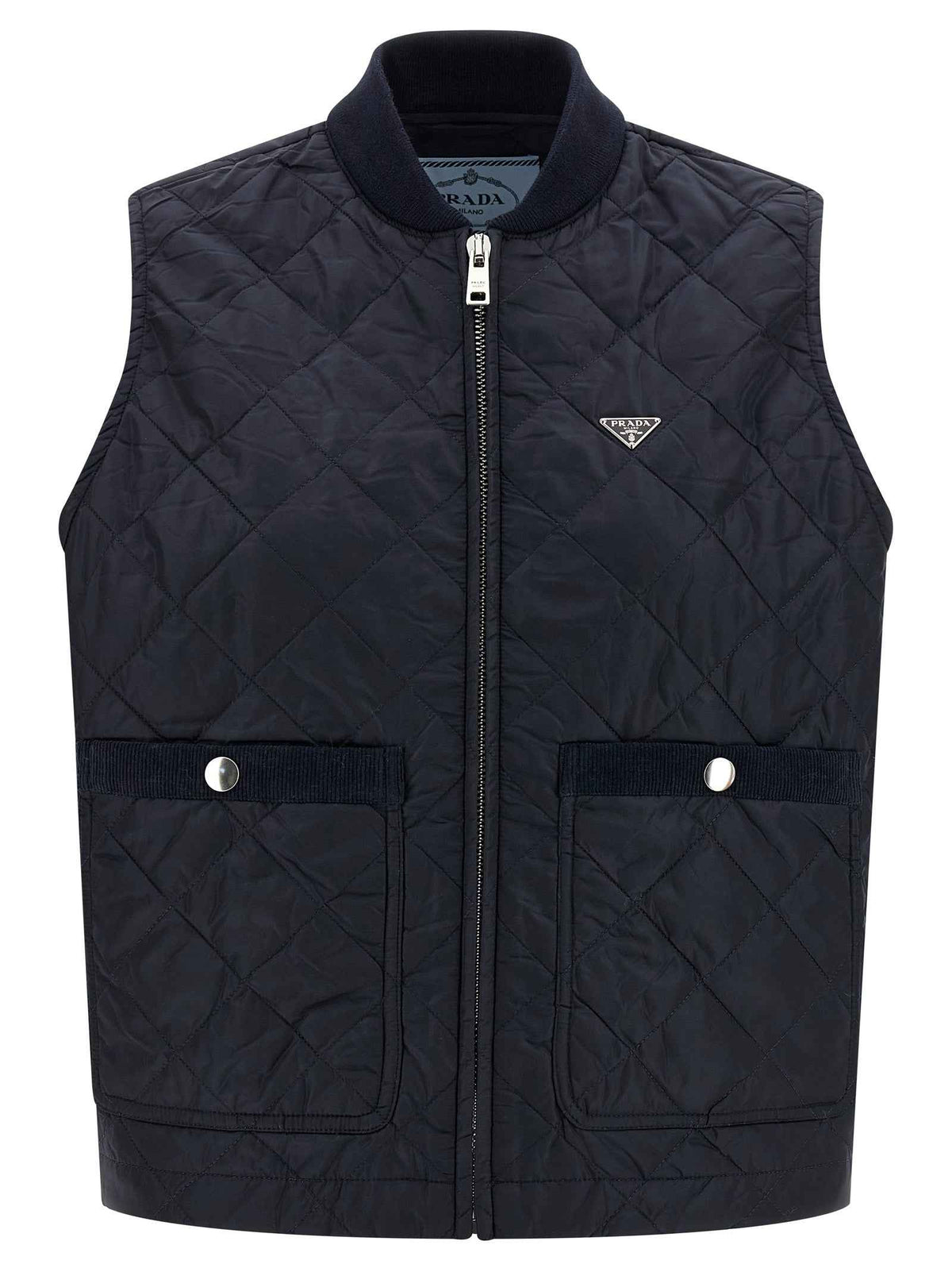 Prada Blue Recycled Polyamide Sleeveless Jacket
