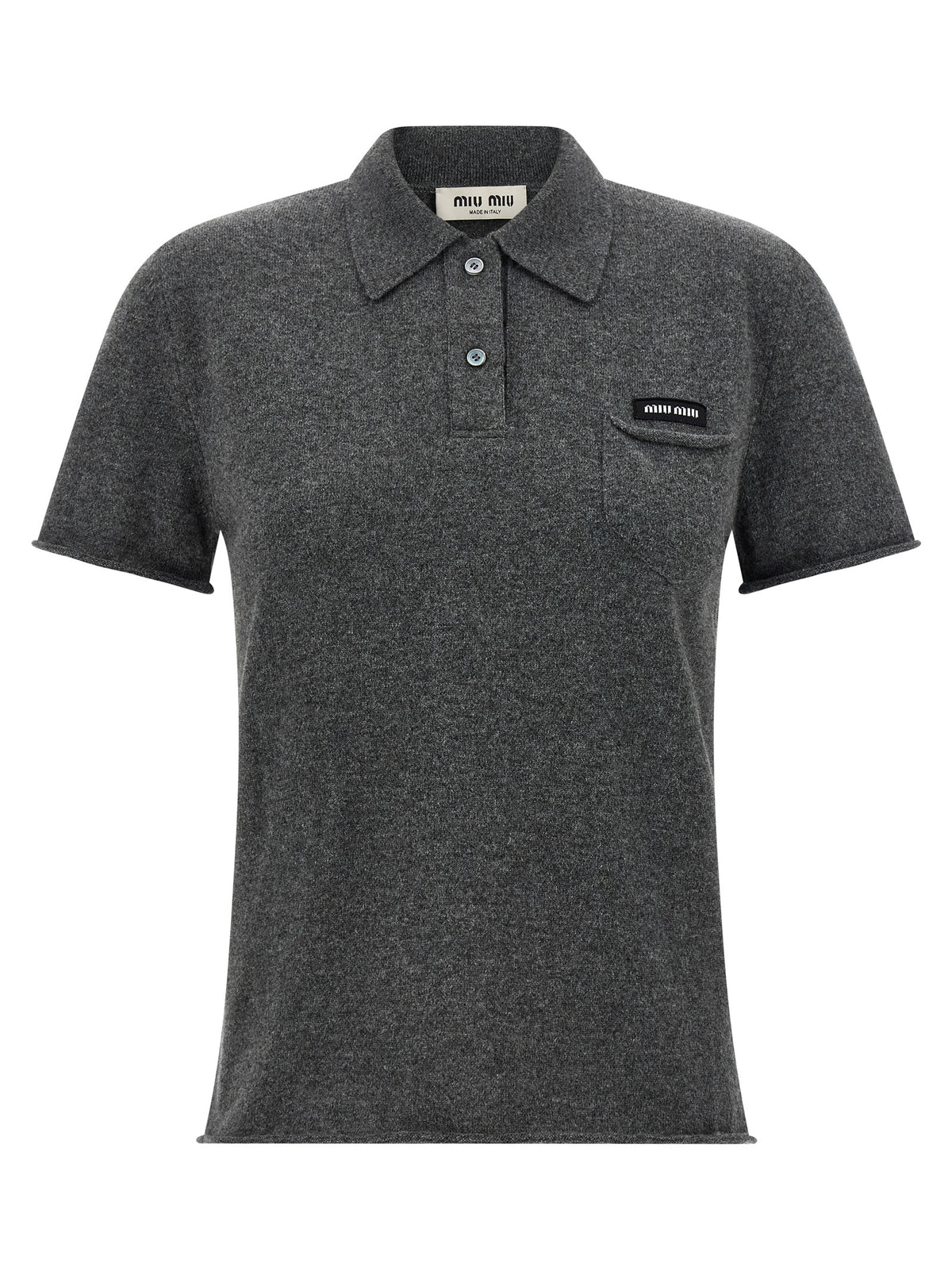 Miu Miu Gray Cashmere Polo Shirt